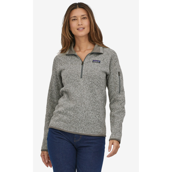 Patagonia Sweaters - Patagonia Women's Better Sweater 1/4-Zip Fleece Gray Birch White